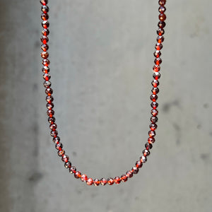 Almandine Garnet Faceted Beaded Necklace