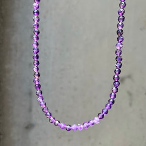 Amethyst Faceted Beaded Necklace