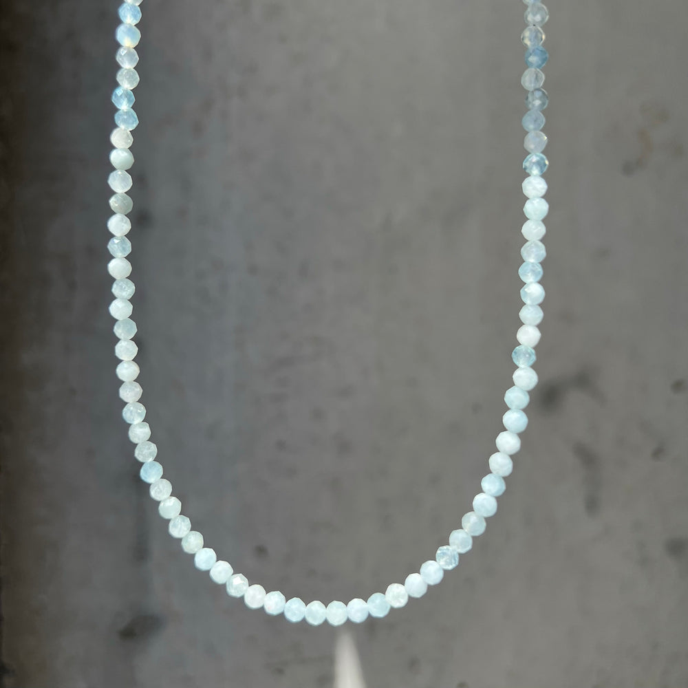 Aquamarine Faceted Beaded Necklace
