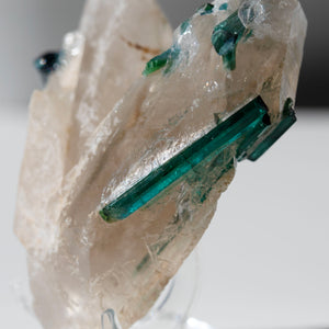 Bi-colour Blue Green Elbaite Tourmaline & Quartz - 05