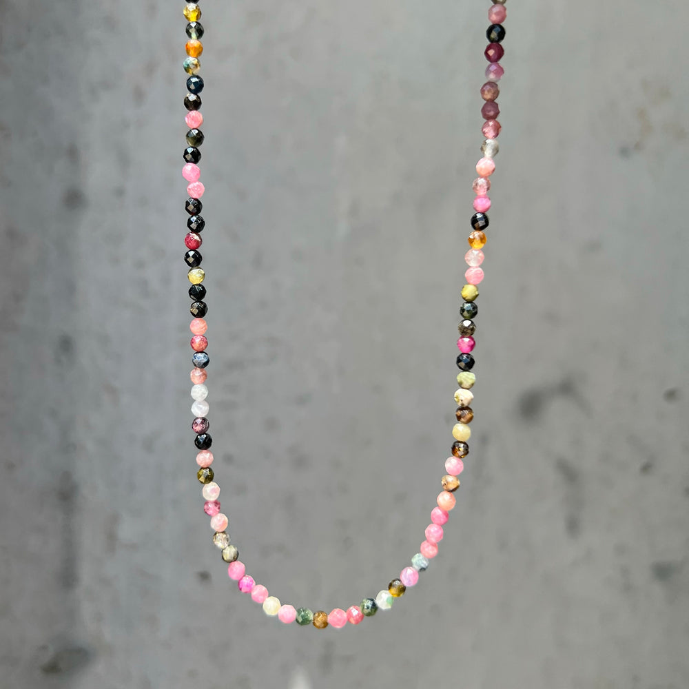 
                
                    Load image into Gallery viewer, Mixed Tourmaline Faceted Beaded Necklace
                
            
