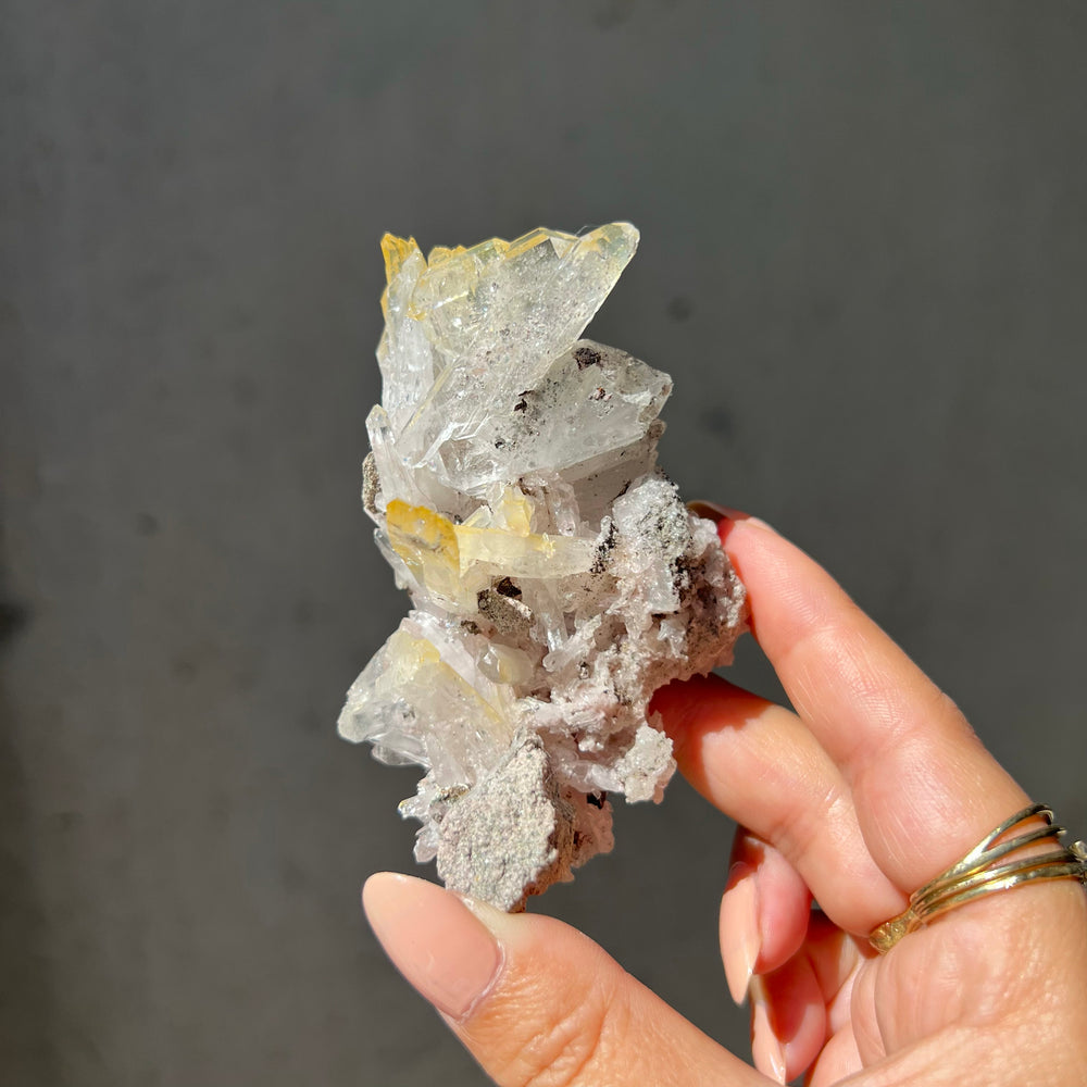 Pink Lithium Quartz with Fuchsite & Titanium Oxide - 01