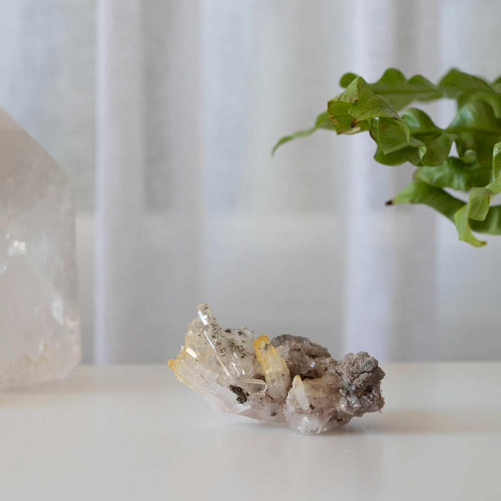 Pink Lithium Quartz with Fuchsite & Titanium Oxide - 01