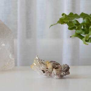 Pink Lithium Quartz with Fuchsite & Titanium Oxide - 01