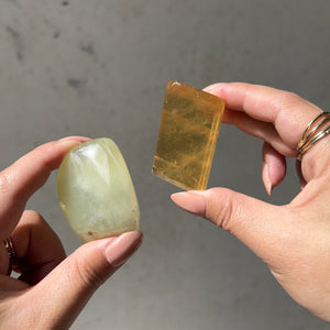 Meditation Harmonisers: Prehnite + Honey Calcite - 01