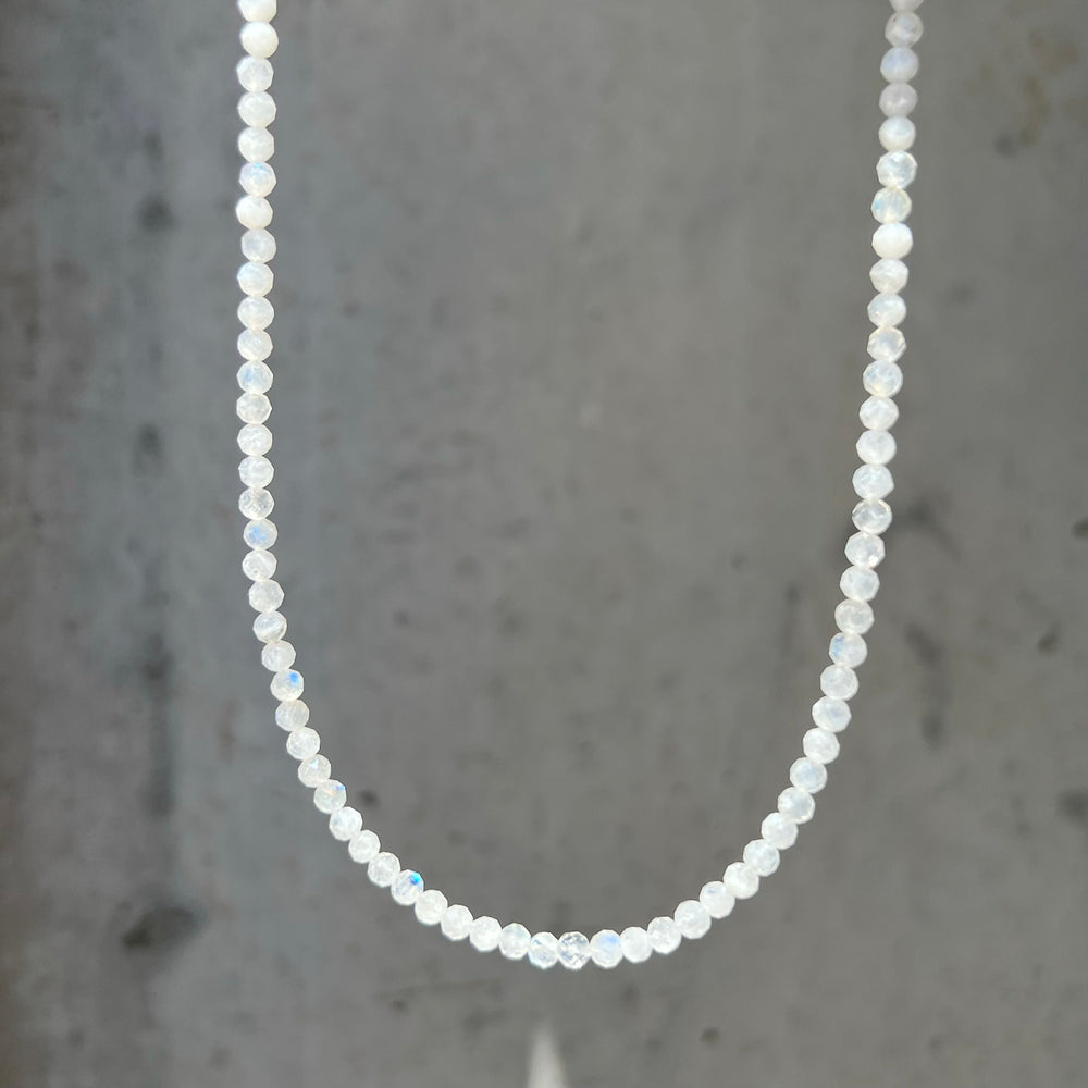 
                
                    Load image into Gallery viewer, Rainbow Moonstone Faceted Beaded Necklace
                
            