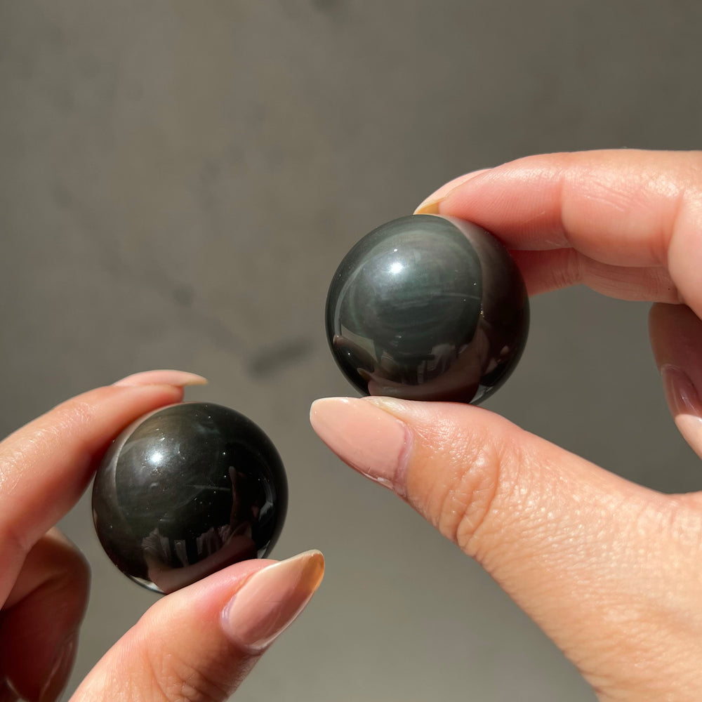 Meditation Harmonisers: Rainbow Obsidian Spheres