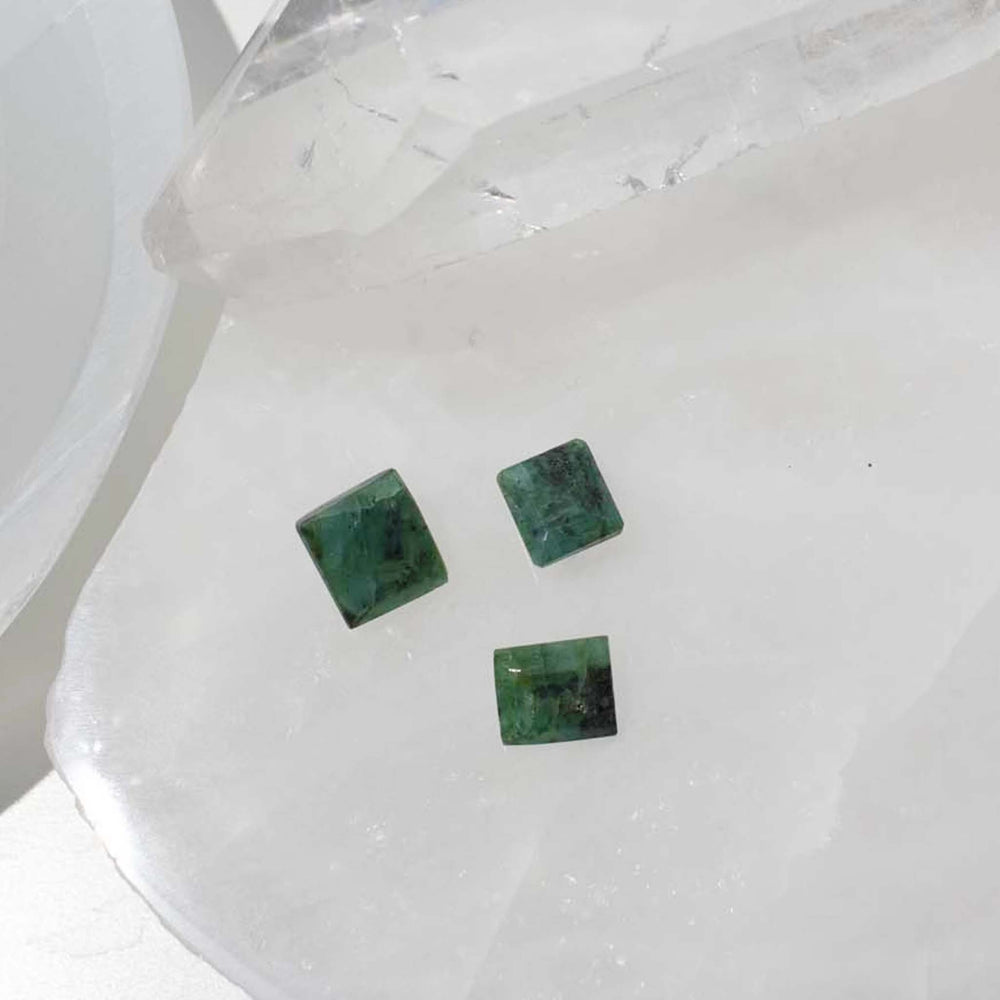 Add On - Faceted Square Emerald 3pcs