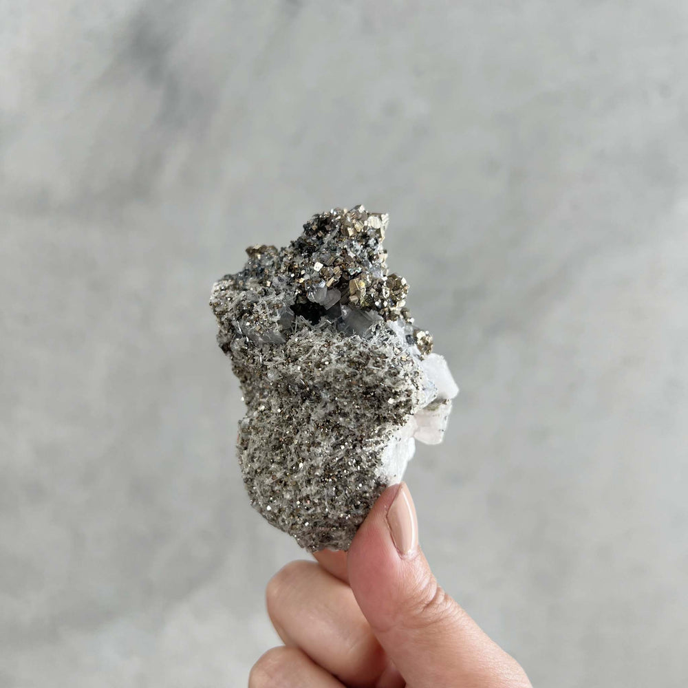 Mangano Calcite & Iridescent Pyrite - 03